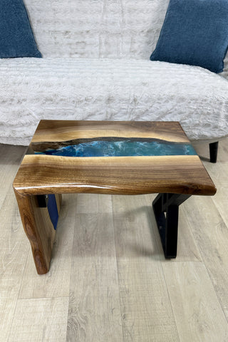 Walnut Wood Waterfall Epoxy Table