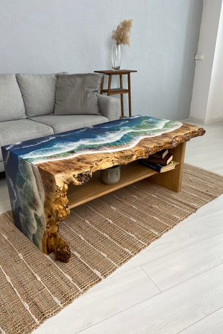 Ocean Wave Epoxy Coffee Table