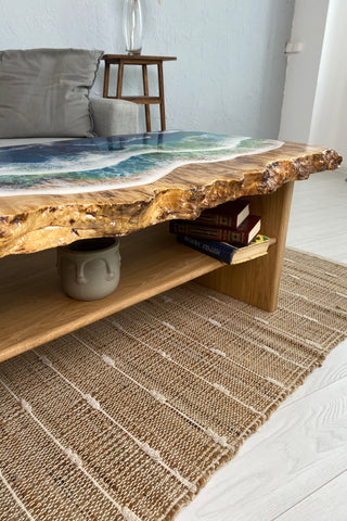 Ocean Wave Epoxy Coffee Table