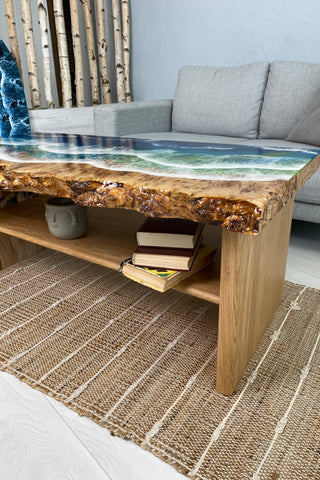 Ocean Wave Epoxy Coffee Table