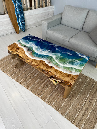 Ocean Wave Epoxy Coffee Table