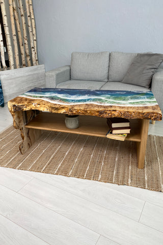 Ocean Wave Epoxy Coffee Table