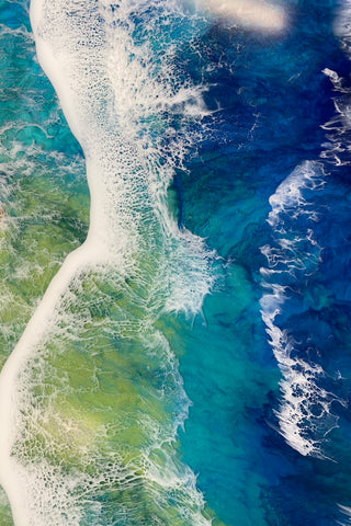 Ocean Wave Epoxy Coffee Table