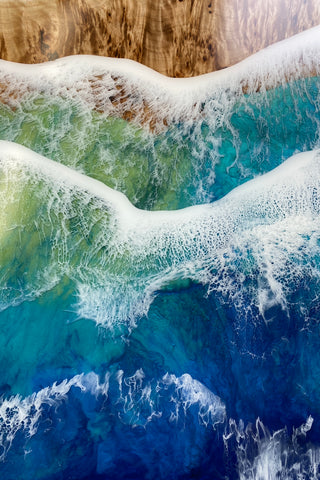 Ocean Wave Epoxy Coffee Table