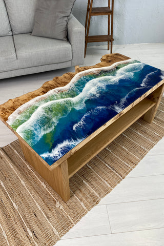 Ocean Wave Epoxy Coffee Table