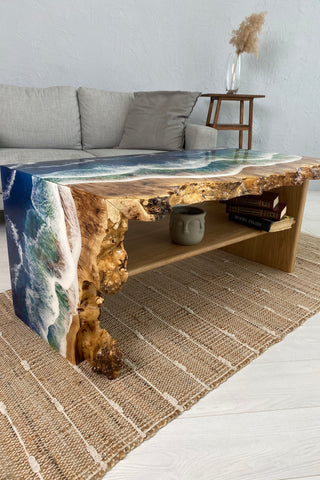 Ocean Wave Epoxy Coffee Table