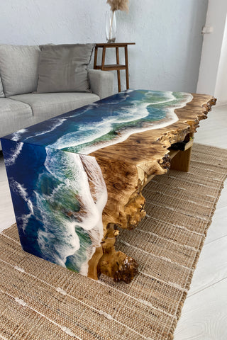 Ocean Wave Epoxy Coffee Table
