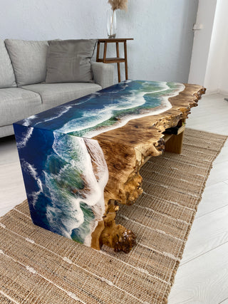 Ocean Wave Epoxy Coffee Table