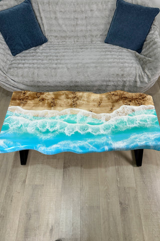 Live Edge Ocean Epoxy Table