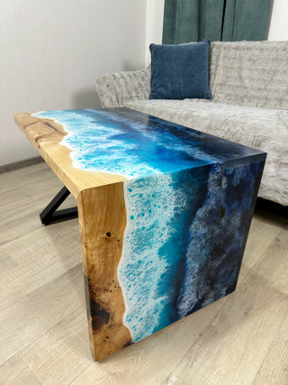 Ocean Art Waterfall Epoxy Coffee Table
