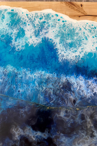 Ocean Art Waterfall Epoxy Coffee Table