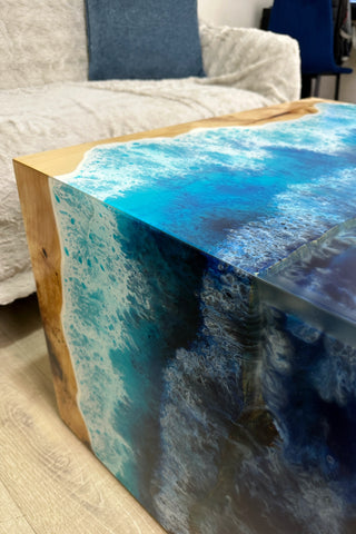 Ocean Art Waterfall Epoxy Coffee Table