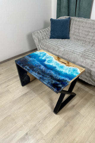 Ocean Art Waterfall Epoxy Coffee Table