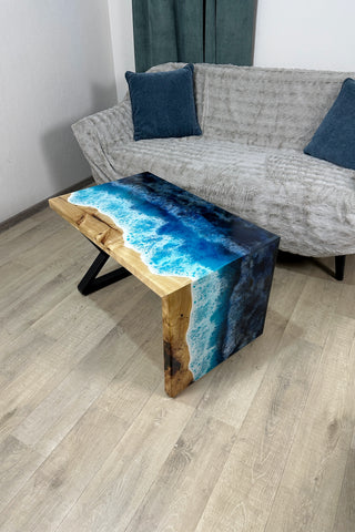 Ocean Art Waterfall Epoxy Coffee Table