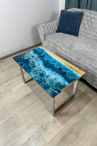 Epoxidtisch mit Strandmotiv
