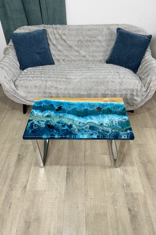 Epoxidtisch mit Strandmotiv