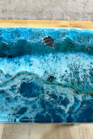 Epoxidtisch mit Strandmotiv