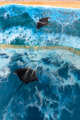 Epoxidtisch mit Strandmotiv