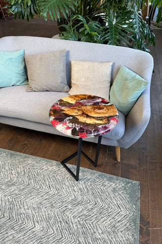 Round epoxy side table