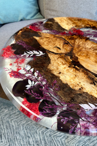 Round epoxy side table