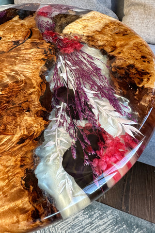 Round epoxy side table