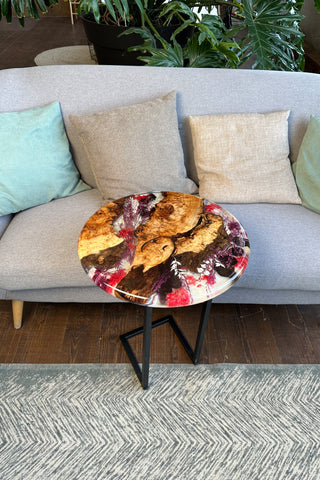 Round epoxy side table