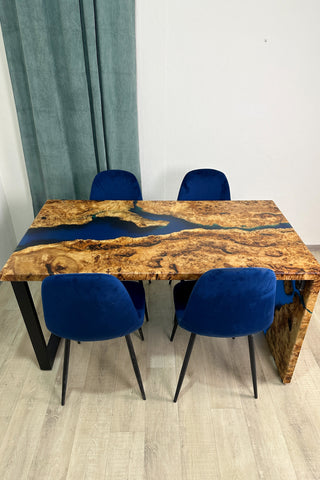 Waterfall Blue Resin Table Dining