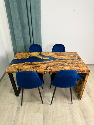 Waterfall Blue Resin Table Dining