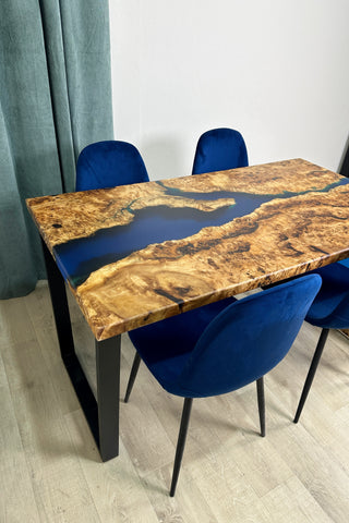 Waterfall Blue Resin Table Dining