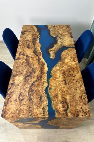 Waterfall Blue Resin Table Dining