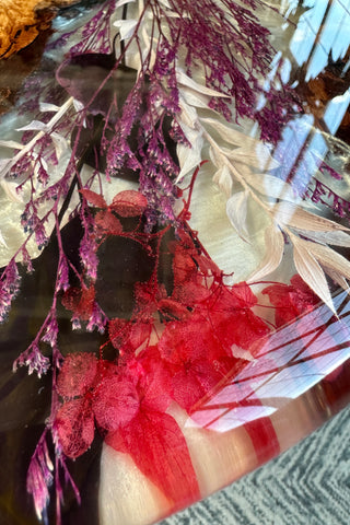 Preserved Flower Round Resin Table
