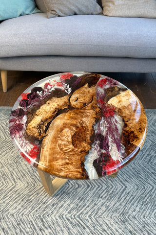Preserved Flower Round Resin Table