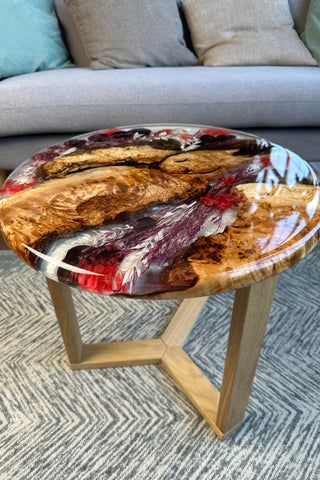 Preserved Flower Round Resin Table