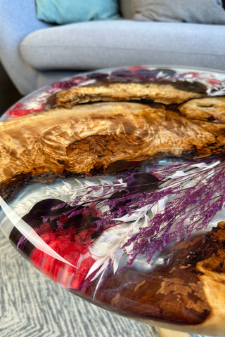 Preserved Flower Round Resin Table