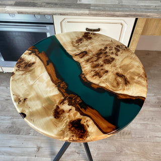 Round Resin Wood High Bar Table