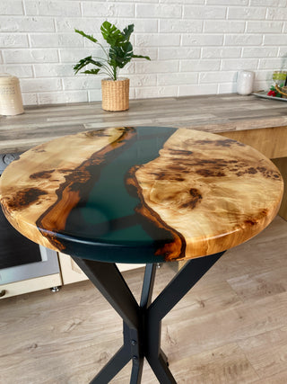 Round Resin Wood High Bar Table