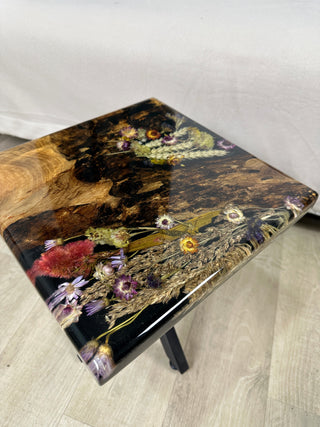 Square Floral Resin Coffee Table