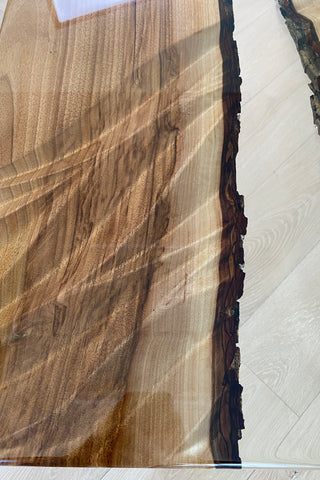 Walnut Coffee Table with Clear Resin