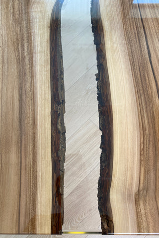Walnut Coffee Table with Clear Resin