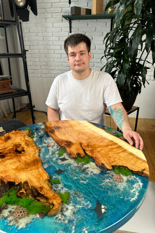 Round Epoxy Dining Table