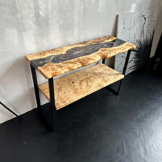 Geode Epoxy River Console Table