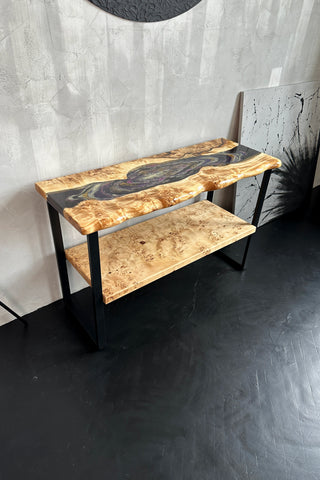 Geode Epoxy River Console Table