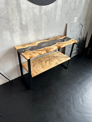 Geode Epoxy River Console Table