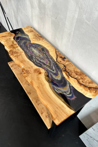 Geode Epoxy River Console Table