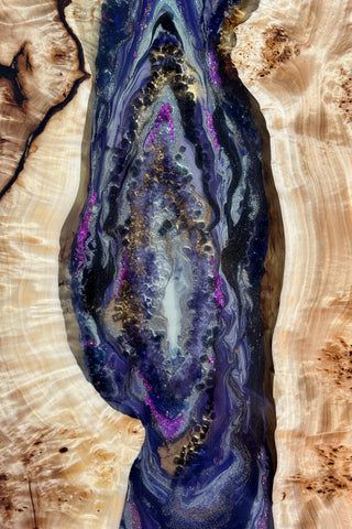 Geode Epoxy River Console Table