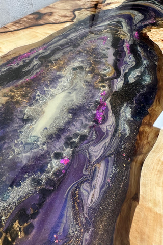 Geode Epoxy River Console Table