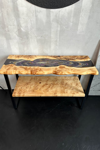Geode Epoxy River Console Table