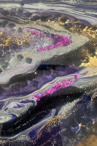 Geode Epoxy River Console Table