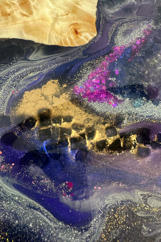Geode Epoxy River Console Table