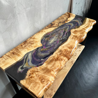 Geode Epoxy River Console Table